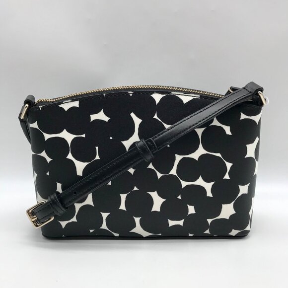 Kate Spade Black/Cream Leather Millie Grove Street Splodge Dot Crossbody - Picture 2 of 11